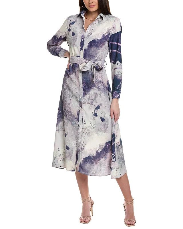 Woolen Shirt Dress-YAL New York Midi Shirtdress