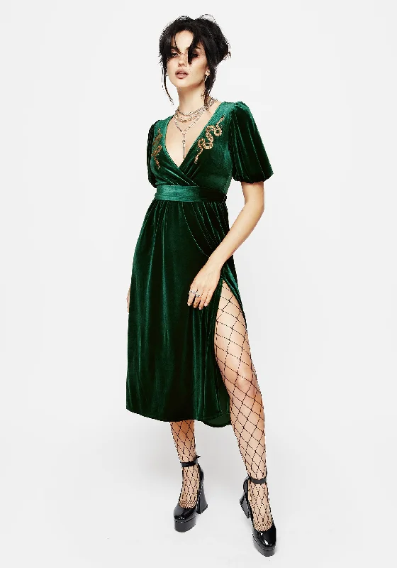 Satin Wrap Dress for Easy Styling -Wrap Dress for Cocktail Party -Zarina Velour Applique Midi Wrap Dress Satin Wrap Dress for Easy Styling -Wrap Dress for Cocktail Party -Zarina Velour Applique Midi Wrap Dress