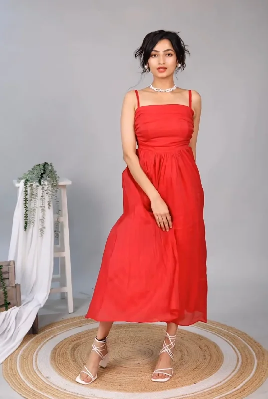 Women's Floral Ruffle Maxi Dress-Zeus Hot Pink Maxi Dress