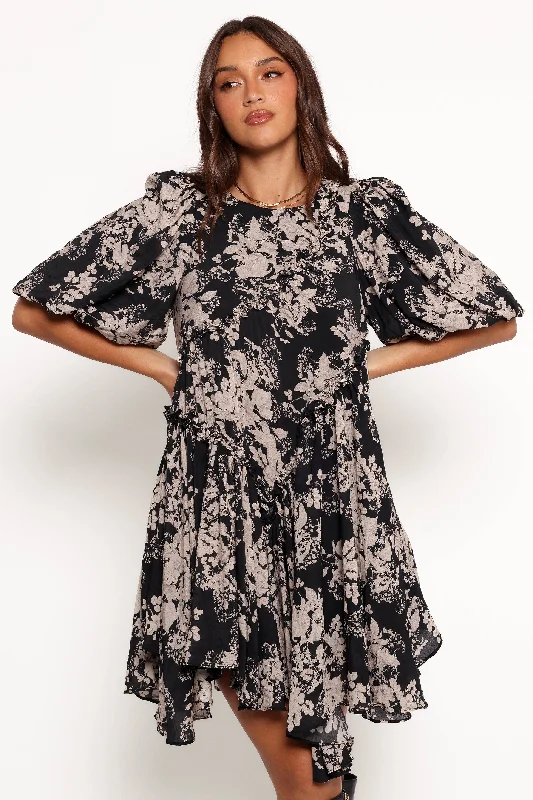 Women's Pleated Mini Dress-Zinta Mini Dress - Floral Print