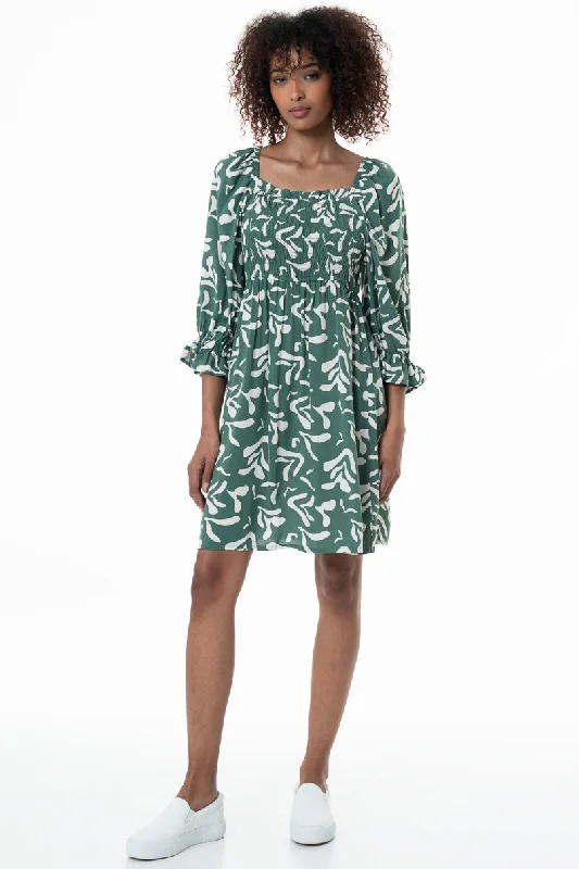 Women's Casual Short Sleeve Midi Dress-Dress _ 153759 _ Green