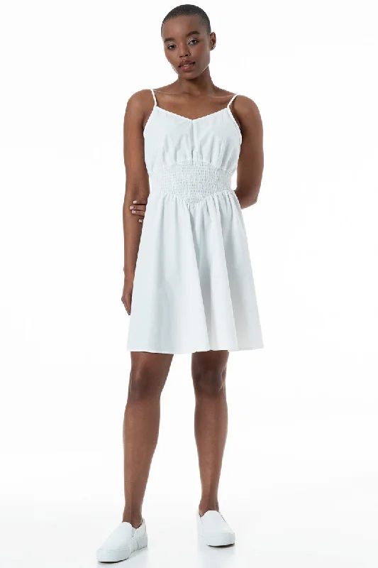 Women's Off-shoulder Knit Midi Dress-Fit And Flare Dress _ 152167 _ Optic White