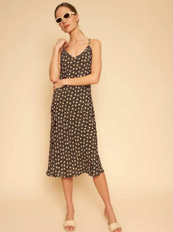 Nude Slip Dress -White Satin Slip Dress for Wedding -Freya Slip Dress - Polka Dot