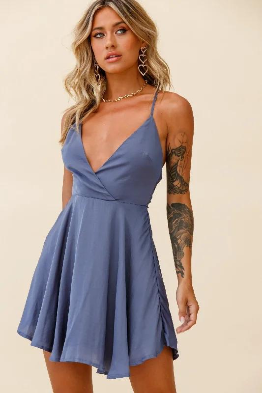 Formal Navy Blue Party Dress for Elegant Nights -Secret Place Strappy Tie Back Party Dress Midnight Blue Formal Navy Blue Party Dress for Elegant Nights -Secret Place Strappy Tie Back Party Dress Midnight Blue