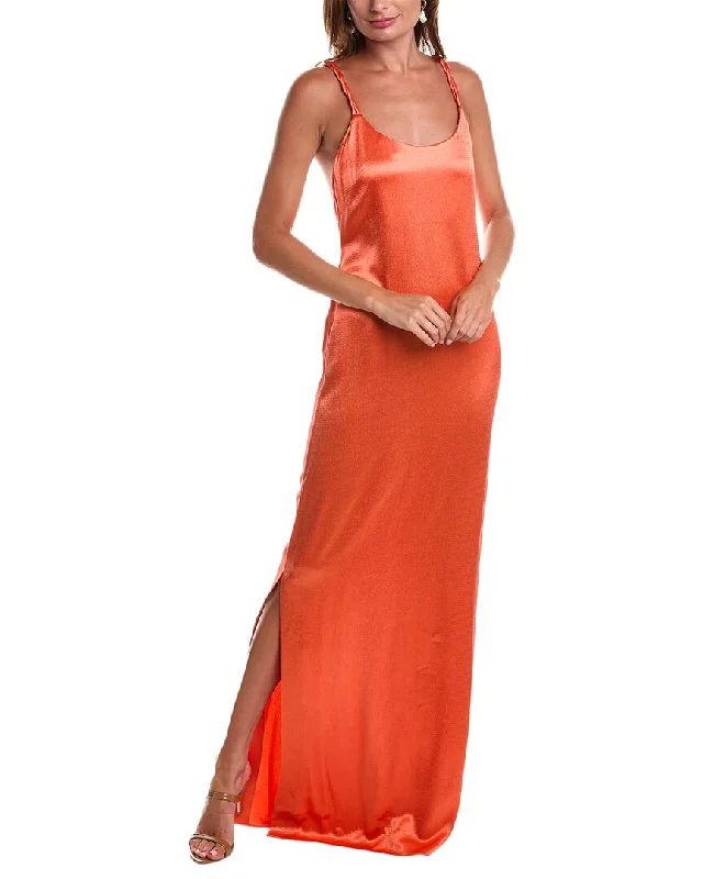 Slip Dress with Lace Edging -Red Satin Slip Dress for Wedding -ALEXIS Letitia Slip Dress