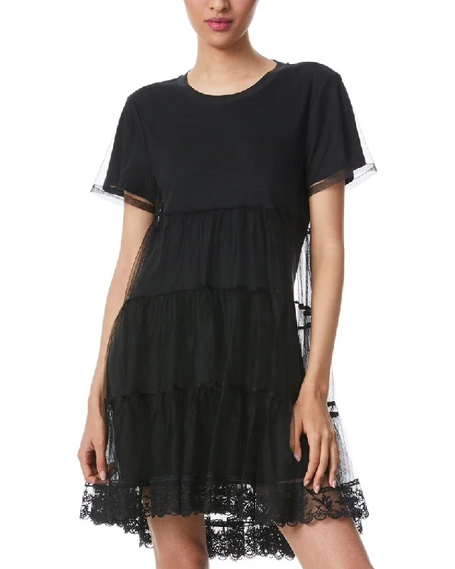 White Plaid Shirt Dress-alice + olivia Dreema Tulle Shirtdress