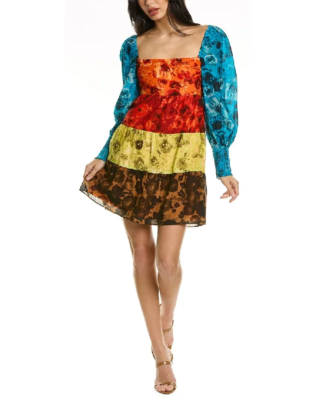 Doll Dress with Pastel Details -alice + olivia Rowan Tiered Babydoll Dress