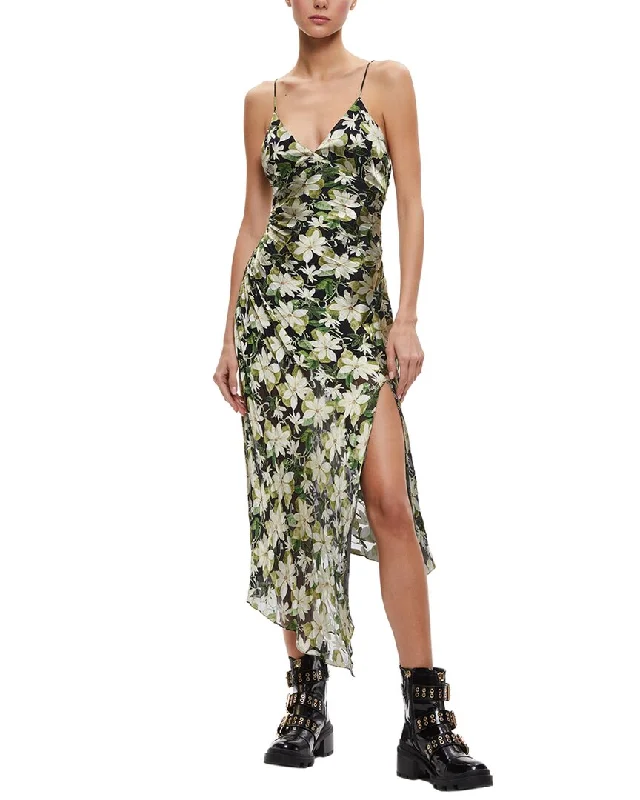 Luxury Satin Slip Dress -Slip Dress for Formal Dinner -alice + olivia Shawna Silk-Blend Slip Dress