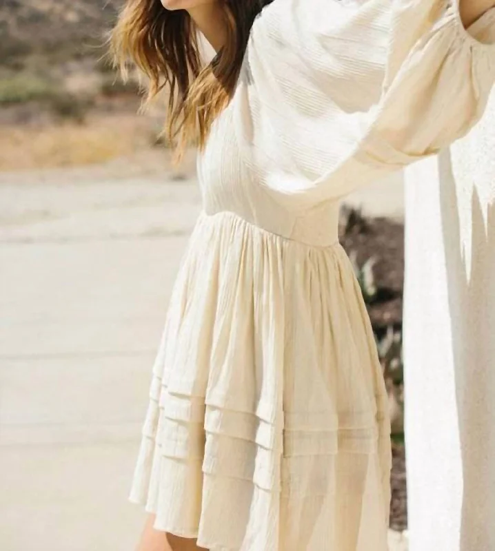 Doll Dress with Lace Bow -Baby Doll Dress In Creme Reverie