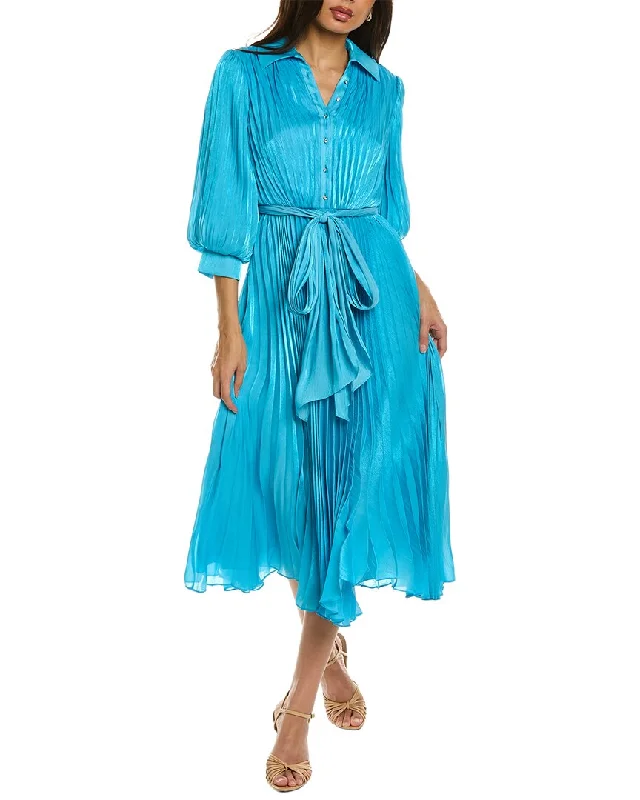 Cotton Shift Shirt Dress-Badgley Mischka Shiny Chiffon Shirtdress