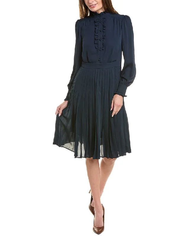 Stylish Long-sleeve Shirt Dress-Brooks Brothers Ruffle Shirtdress
