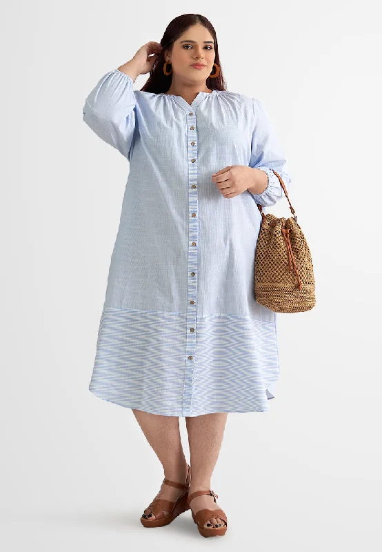 Shirt Dress for Holiday-Caralee Cotton Button Shirt Dress