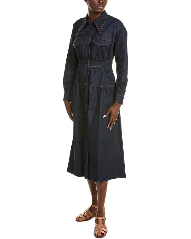 Plaid Shirt Dress with Tie-Diane von Furstenberg Furiosa Shirtdress