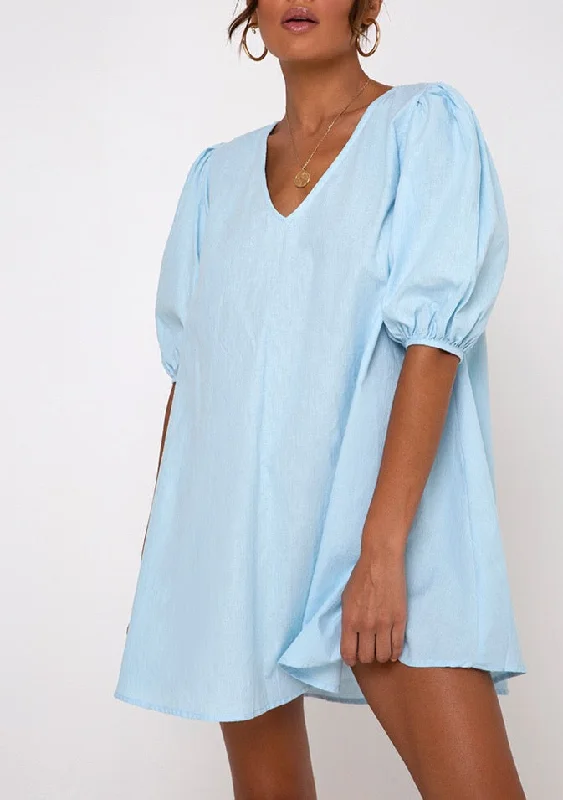 Doll Dress for Dolls 19-inch -Motel Elna Babydoll Dress in Sky Blue