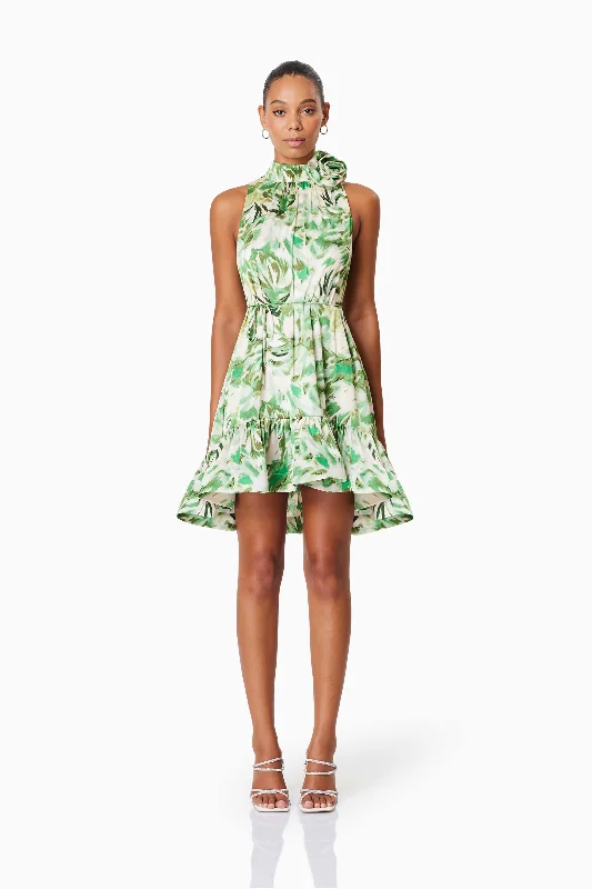 Doll Dress with Glitter Top -Georgia Babydoll Day Dress In Green