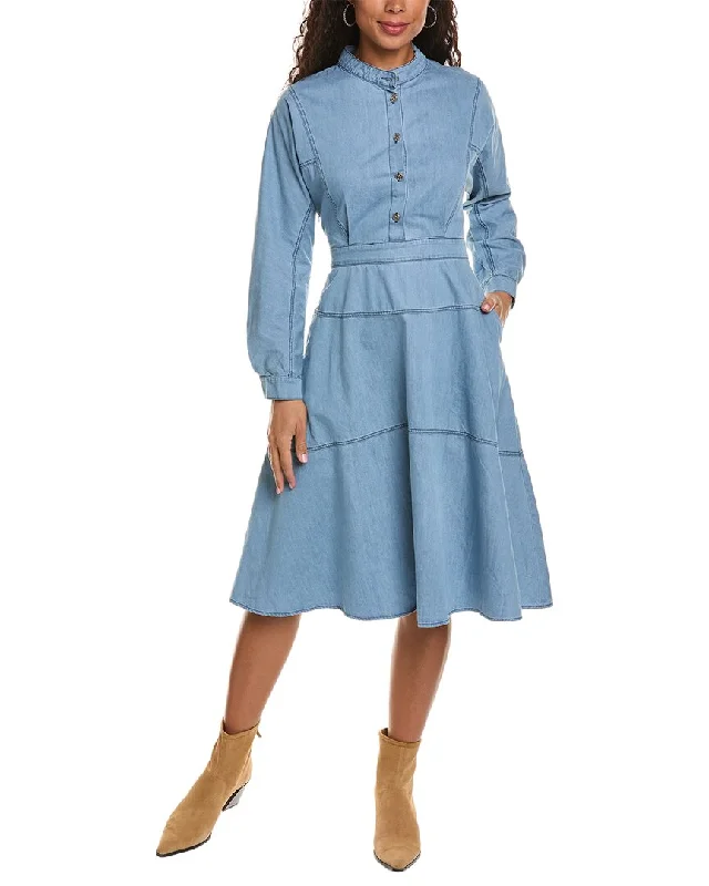 Long Sleeve Boho Shirt Dress-Gracia Denim Shirtdress