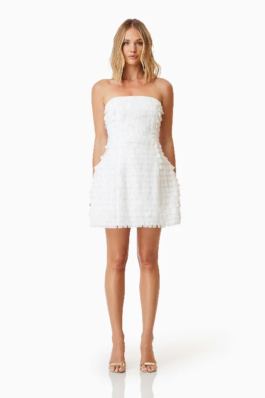 Mermaid Party Dress for Glamorous Look -Hailey Strapless Mini Party Dress In White