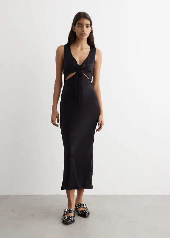 Slip Dress for Formal Event -Green Satin Slip Dress -Inhale Bias Slip Satin Dress