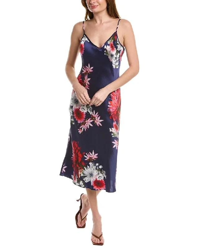 Slip Dress for Cocktail -Sexy Green Slip Dress -Johnny Was Aster Slip Silk Dress