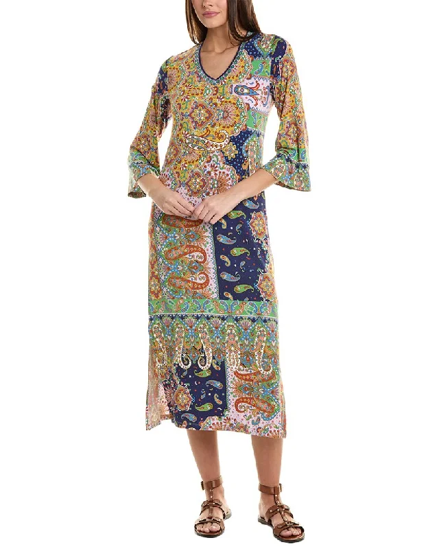 Simple Plaid Shirt Dress-Johnny Was The Janie Favorite Kimono Sleeve T-Shirt Dress