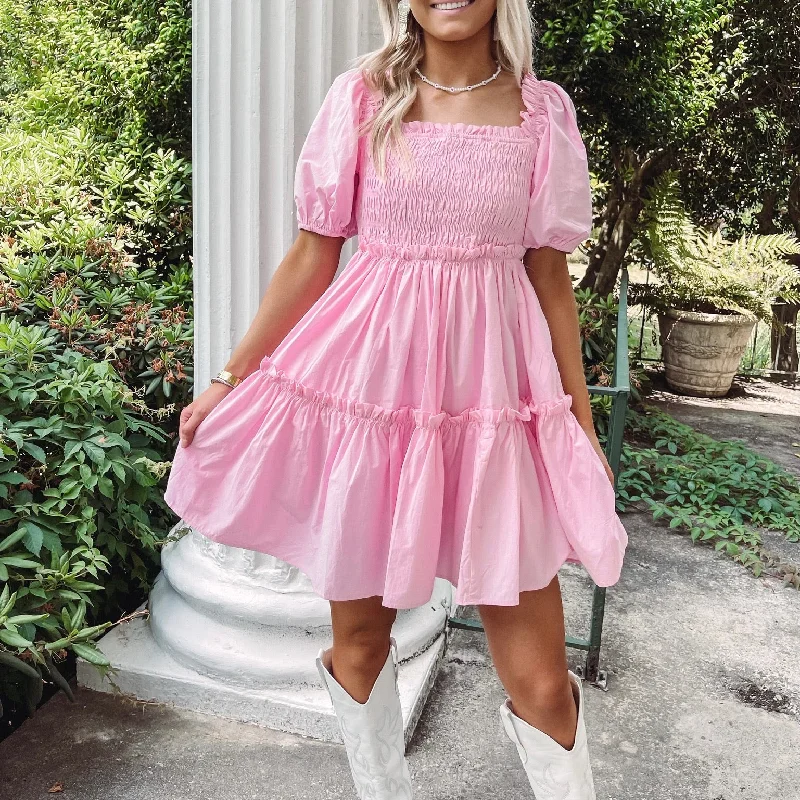 Doll Dress for Dolls with Ribbon Sleeve -Karley Babydoll Dress