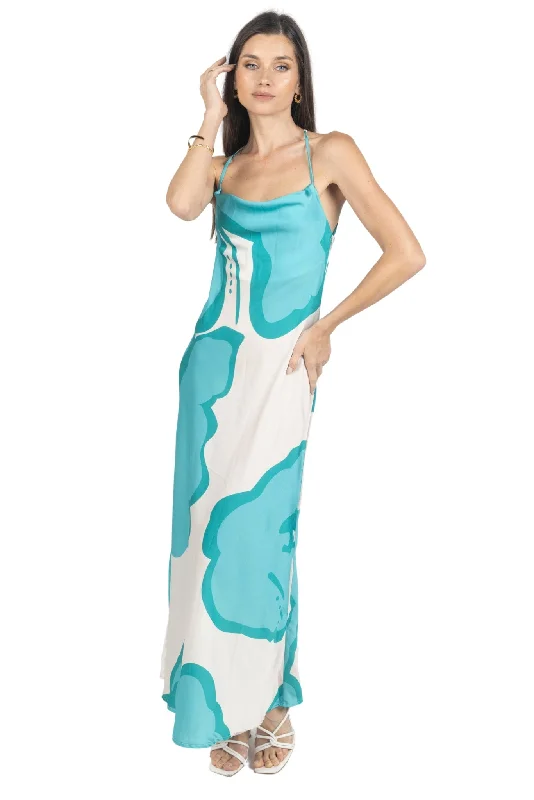 Slip Dress for Casual Outing -Black Satin Slip Dress for Night Out -Kelly Slip Dress in Blue