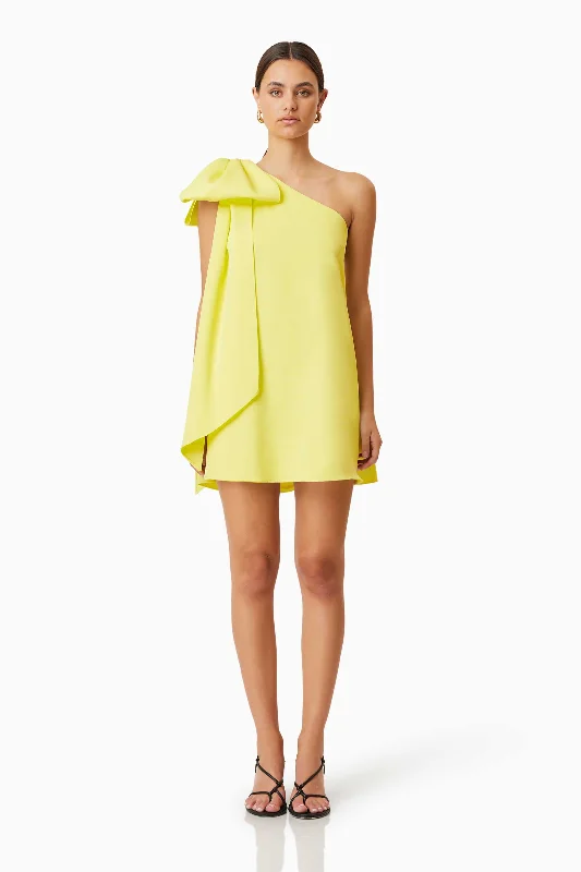 Halter Neck Party Dress for Trendy Style -Kennedy Mini Party Dress In Yellow