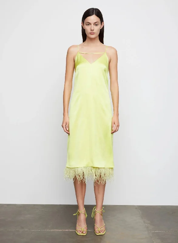 Slip Dress for Romantic Event -Women's Backless Slip Dress -Leilani Feather Slip Dress in Mimosa