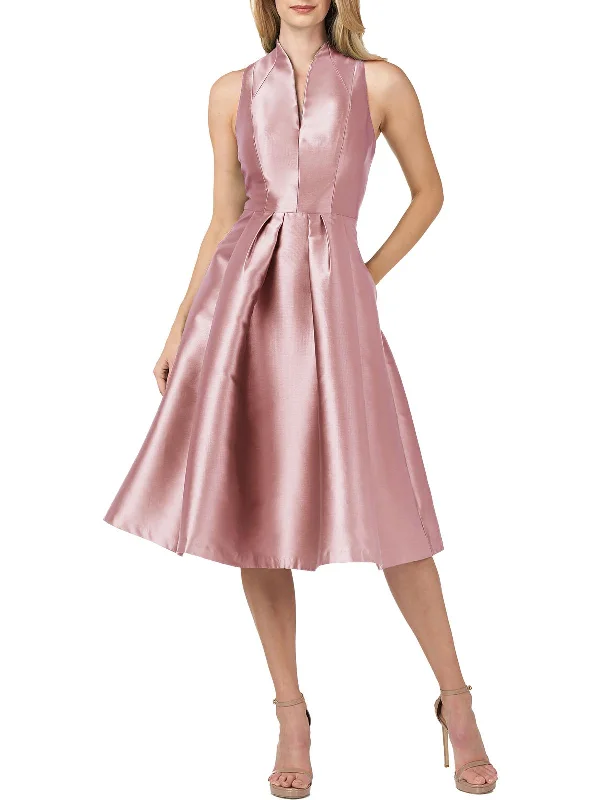 Cold Shoulder Party Dress for Elegant Vibe -Lola Womens V Neck Midi Cocktail and Party Dress