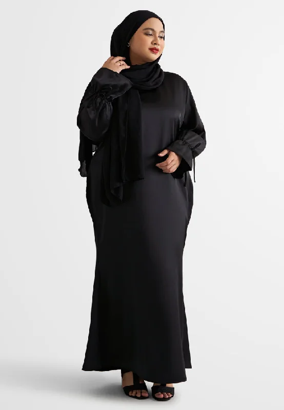 Long-Sleeve Velvet Party Dress for Winter Night -Manisha Satin Elegant Long Sleeve Party Dress Long-Sleeve Velvet Party Dress for Winter Night -Manisha Satin Elegant Long Sleeve Party Dress