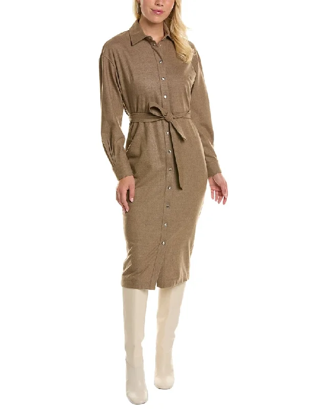 Women's Tartan Shirt Dress-Max Mara Fronda Wool-Blend Shirtdress