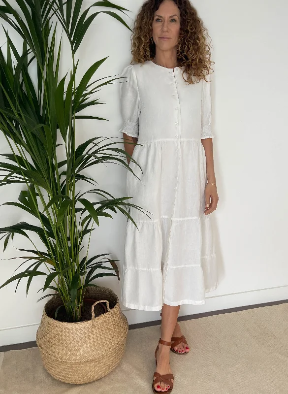 Stylish Casual Shirt Dress-Maxine Hemp Shirt Dress