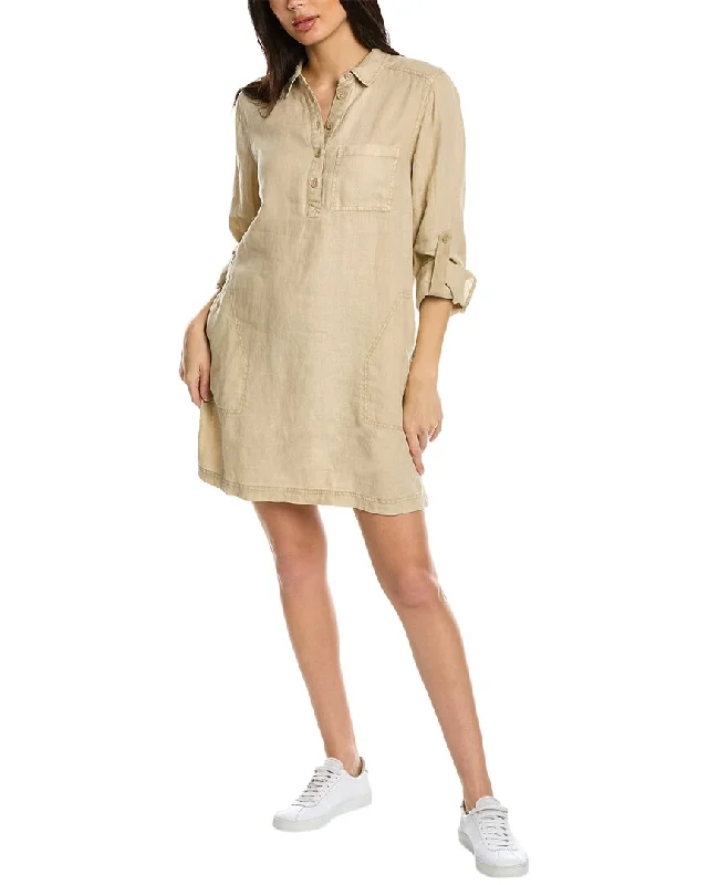 Casual Beach Shirt Dress-Michael Stars Eleanor Utility Linen Shirtdress