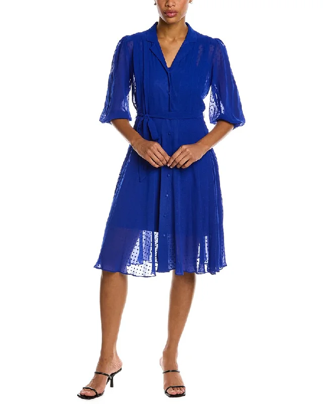 Cozy Wool Shirt Dress-Nanette by Nanette Lepore Swiss Dot Shirtdress