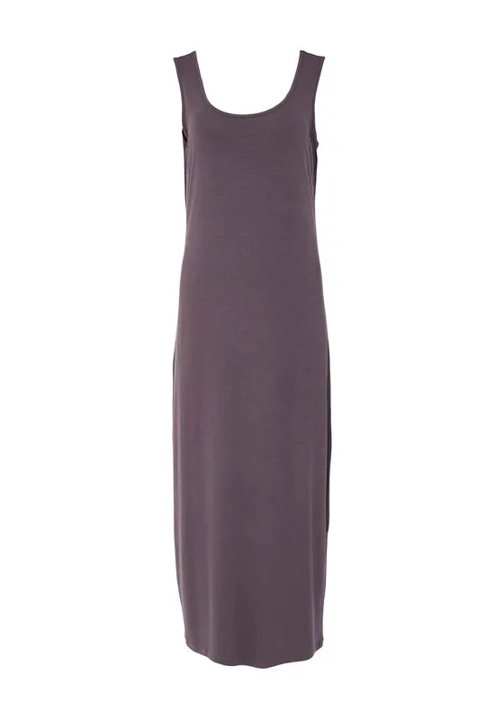 Tunic Shirt Dress-Naya Jersey Fabric T-Shirt Dress, Charcoal