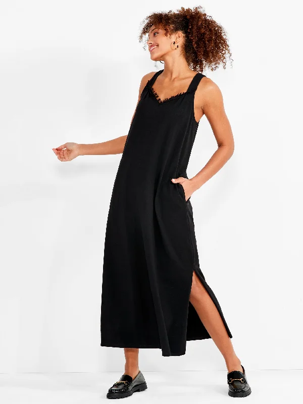 Classic Satin Slip Dress -Women's Satin Red Slip Dress -NZT Fringe Slip Dress