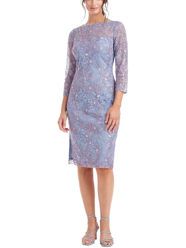 Sheer Party Dress for Sexy Style -Plus Womens Embroidered Knee-Length Cocktail and Party Dress Sheer Party Dress for Sexy Style -Plus Womens Embroidered Knee-Length Cocktail and Party Dress