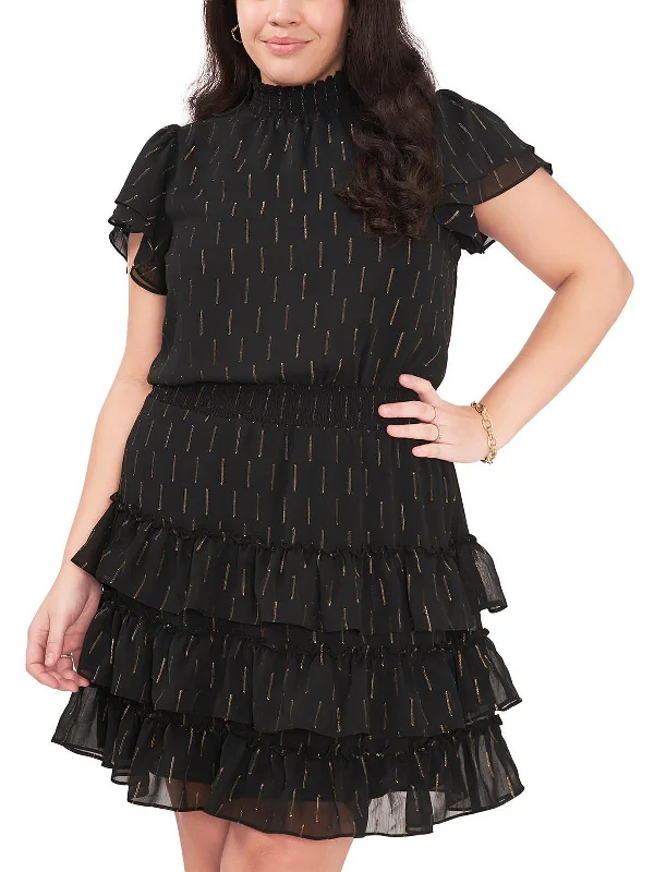 Vintage-Inspired Party Dress for Retro Style -Plus Womens Smocked Knee-Length Cocktail and Party Dress Vintage-Inspired Party Dress for Retro Style -Plus Womens Smocked Knee-Length Cocktail and Party Dress