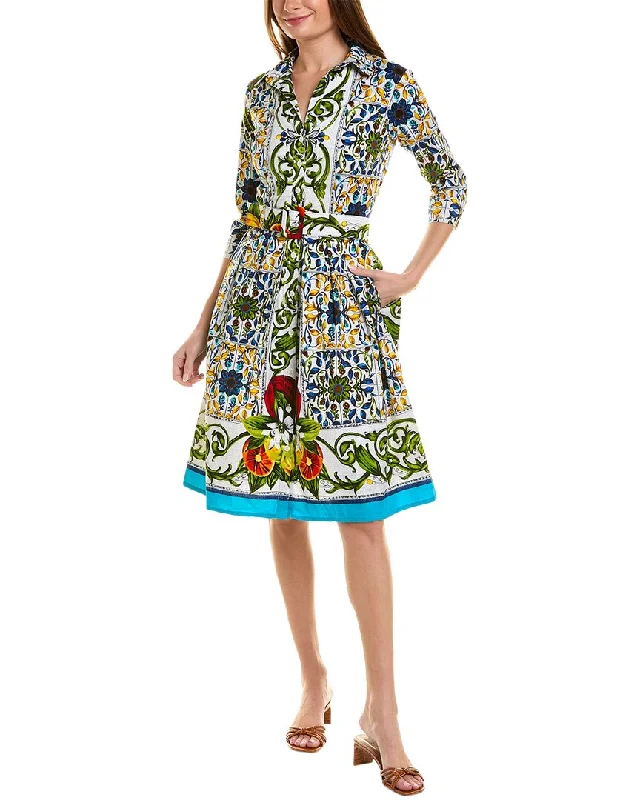 Simple Check Shirt Dress-Samantha Sung Audrey 1 3/4-Sleeve Shirtdress