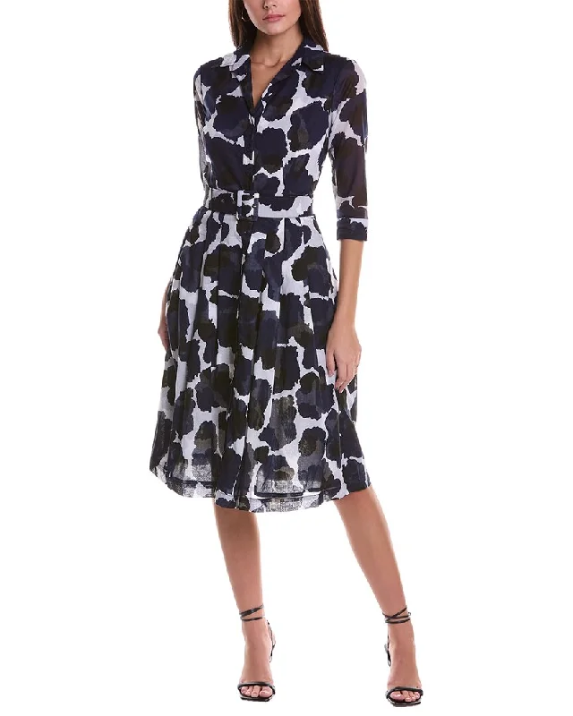 Checked Cotton Shirt Dress-Samantha Sung Audrey 3 Silk Shirtdress