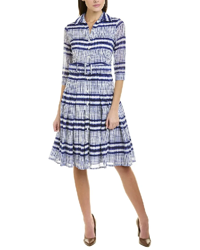 Women's Plus-size Shirt Dress-Samantha Sung Patricia Shirtdress