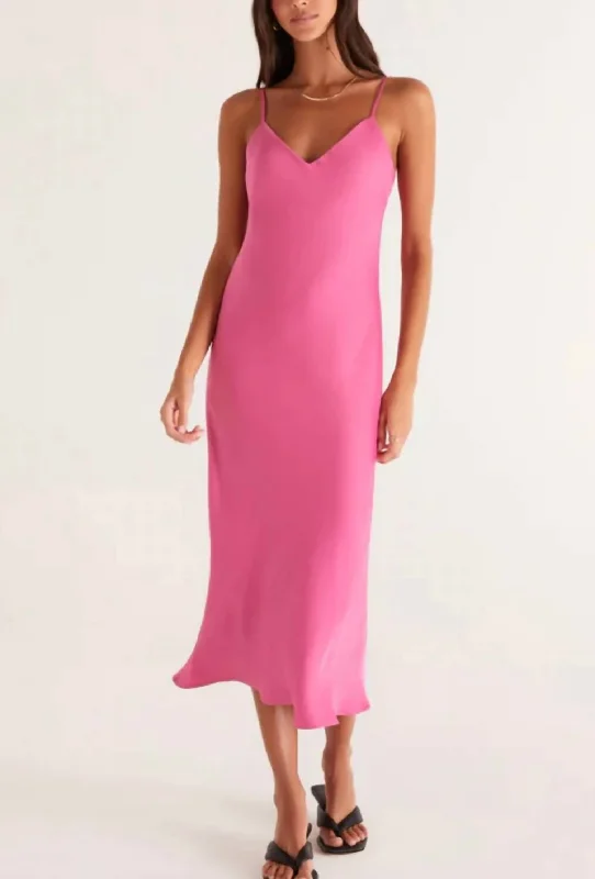 Slip Dress with Lace Detail at Neckline -Sexy White Slip Dress for Party -Selina Slip Dress in Pink Slip Dress with Lace Detail at Neckline -Sexy White Slip Dress for Party -Selina Slip Dress in Pink