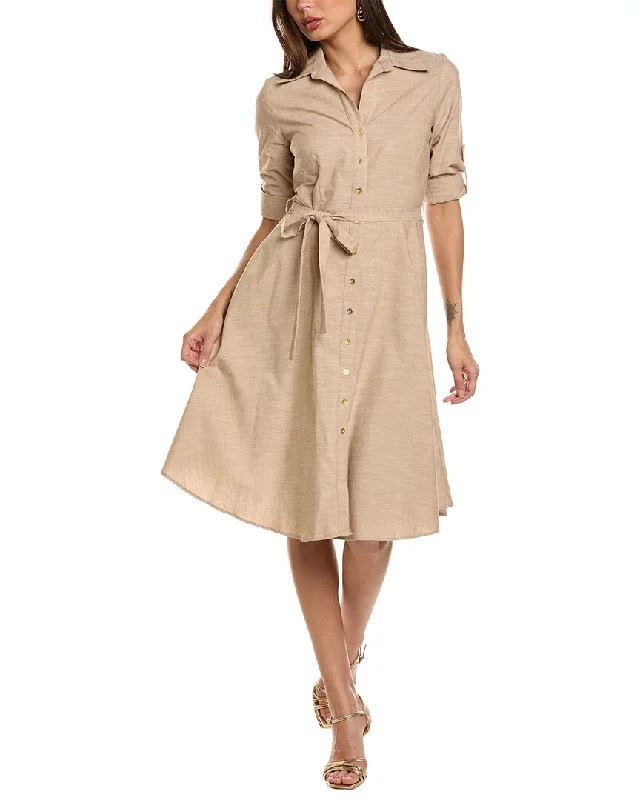Casual Everyday Shirt Dress-Sharagano Starlight Venice Shirtdress