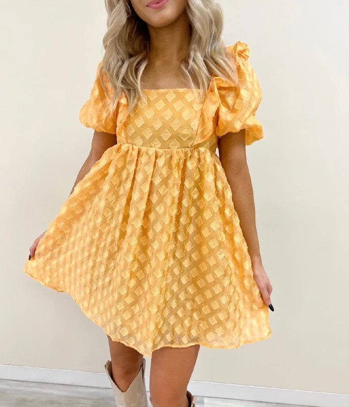 Doll Dress with Feathered Bodice -Sunshine Babydoll Dress