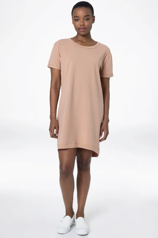 Everyday Shirt Dress for Women-T-Shirt Dress _ 143275 _ Brown