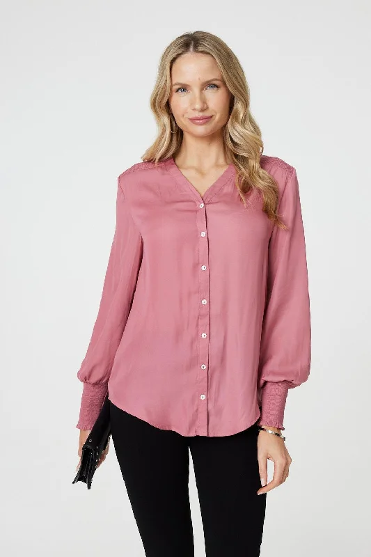 Women's Basic Long Sleeve T-shirt for Wardrobe -Collarless Button Up Long Sleeve Shirt Women's Basic Long Sleeve T-shirt for Wardrobe -Collarless Button Up Long Sleeve Shirt