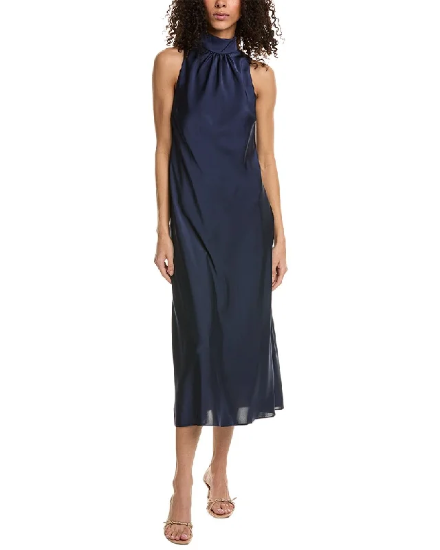 Dressy Slip Dress -Women's Satin Slip Dress with Back Slit -Ted Baker Midi Slip Dress