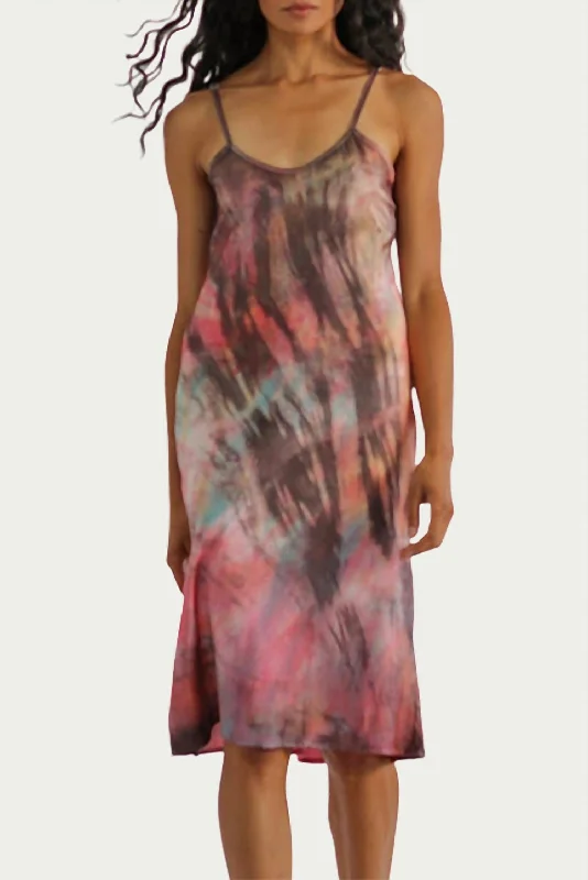 Black Velvet Slip Dress -Satin Slip Dress for Special Occasion -Tie-Dyed Silk Charmeuse Slip Dress in Multi