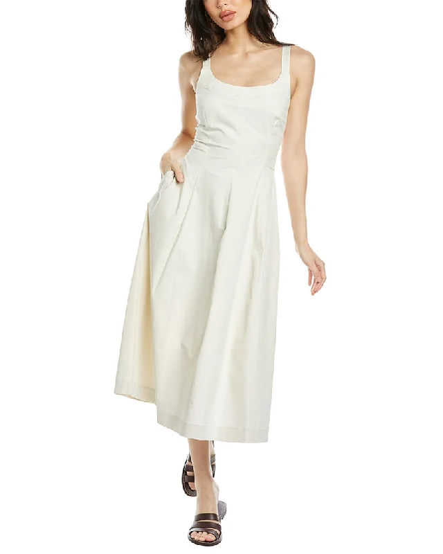 Classic White Slip Dress -Elegant White Slip Dress -Vince Paneled Slip Midi Dress