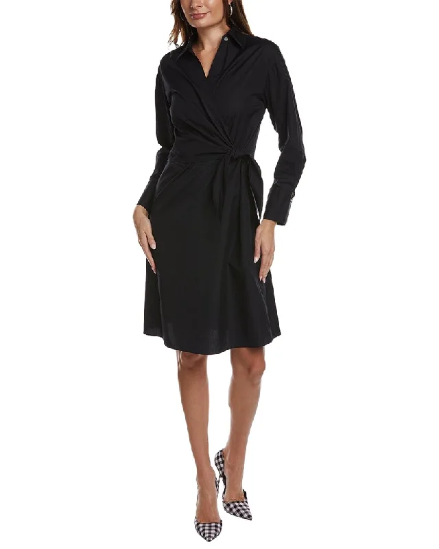 Casual Slim Shirt Dress-Vince Wrap Bodice Shirtdress